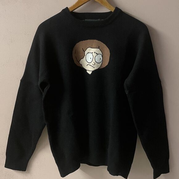 Daylight Curfew Collector Black Adult Swim Rick & Morty Knit Sweater Sz XL NWOT - Picture 13 of 13